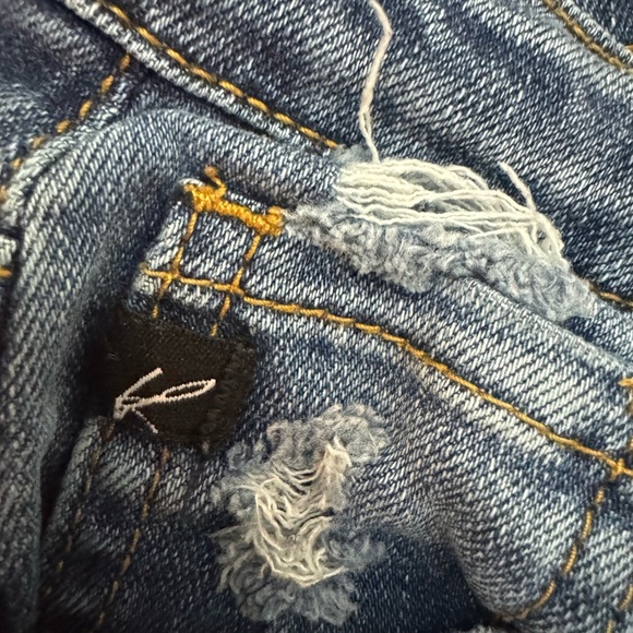 Kancan Button Fly Distressed Raw Hem Denim Cut Off Shorts Size 24 - Picture 4 of 9
